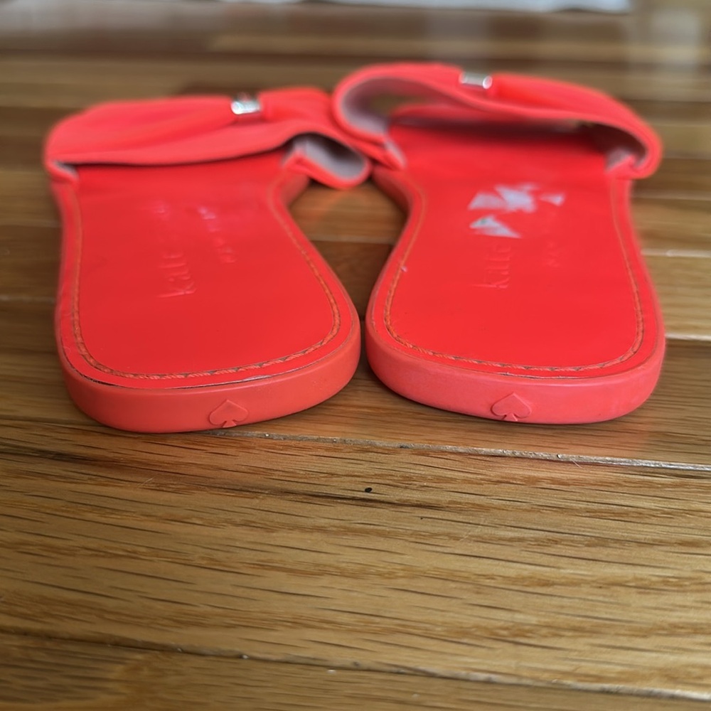 Kate Spade Neon Orange Bow Slide Sandal Size 9 - Picture 5 of 5